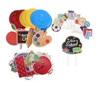 DIYEAH Back to School Welcome Banner Set Spiral Hanging Decorations, 4pcs Classroom Door and Window Decor for Kindergarten and School Seasonal Atmosphere