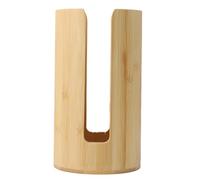 DIYEAH Bamboo Cup Holder Rack for Mouthwash Cups Vertical Desk Organizer with Stackable Design Bathroom Vanity and Office Counter Storage Solution