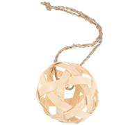 DIYEAH Bamboo Hanging Feeder Ball Rabbit Hanging Feeder Beige Ball Shaped Vent Emotions Can Be Fixed to The Side Cage Use