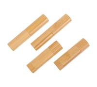 DIYEAH Bamboo Plastic Empty Lipstick Tubes Small Lipstick Containers 4pcs Portable and Easy to Use with Creative Bamboo Design for DIY Cosmetic Crafts and Travel