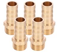 DIYEAH Barb Hose Fittings Easy Installation and Economic Benefits 5pcs Straight Copper Pipe Connector with 1/4 Inch Thread and 10mm Hole Diameter for Air and Water