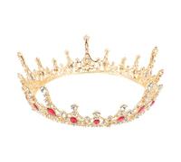 DIYEAH Baroque round Crystal Crown for Bride Wedding Headdress, Alloy and Crystal Material, Adding Elegance and Charm, for Costume Party or Anniversary
