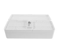 DIYEAH Batteries Storage Box Modern Cable Organizer for Electronics Compact Design for Charging Cables Data and Camera Plugs Durable Plastic for Desk Organization White