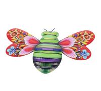DIYEAH Bee Wall Decor Metal Bee Wall Art Pendant Iron Hanging Red Decor for Garden Lawn Fence Indoor Outdoor Cafe Restaurant