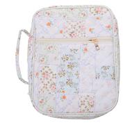 DIYEAH Bible Cover Case for Women: 11" Quilted Bible Carrying Case - Chinese Style Scriptures Storage Bag - Soft Protective Pouch for Sacred Texts and Buddhist Scriptures