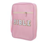 DIYEAH Bible Cover for Women Pink Book Sleeve Protector Quilted Tote Bag with Zipper Pocket and Pen Slots, Carrying Case for Bible and Document Organizer Suitable for Church and Study