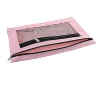 DIYEAH Binder Pencil Pouch Large Capacity Window Double Pocket Zipper 3-Ring Mesh Pencil Case Office Supplies for School Use