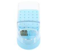 DIYEAH Blue Nail Drill Bits Storage Box with 30 Holes Practical Plastic Nail Grinding Head Case for Home Use