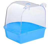 DIYEAH Blue Plastic Bird Bath for Parrot Cage Small Birds Bathing Tub with Hook Suitable for Parakeet Shower in Cage Accessories