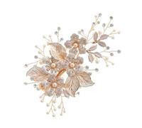 DIYEAH bobby clip Flower Design Golden Alloy Rhinestone Wedding Party Hair Pin Elegant Safe Easy to Fix