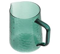 DIYEAH Borosilicate Glass Milk Jug with Ergonomic Handle Heat Resistant Coffee Container for Cafe Home Restaurant Stable Capacity Green