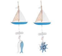 DIYEAH Boys and Girls Room Pendant Sailing Fish Decor Wooden Delicate Ocean Style Ornament Beach Theme Home Wall Decor Room Hanging Supply