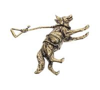 DIYEAH Brass German Shepherd Dog Figurine Standing Small Animal Statue Decorative Desktop Ornament for Home Office Collectible Shepherd Dog Sculpture