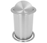 DIYEAH Built-in Stainless Steel round Trash Can with Rust Resistant Surface and Silent Closure, Embedded Waste Bin for Kitchen Countertops and Office Spaces, Easy to Wipe Clean and Modern