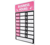 DIYEAH Business Hours Sign Writable Store Opening and Closing Times Sticker Removable Adhesive Pvc Decal 30x20cm for Small Business
