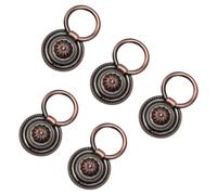 DIYEAH Cabinet Pull Handle 47mm Single Hole Vintage Red Metal 5pcs