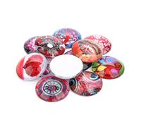 DIYEAH Cabochon for Jewelry Making and Creating Wine Charms 20pcs Red Glass Dome Stickers with Floral Pattern Fine Workmanship Decorative round Gems Random Color for Pendant Trays