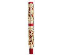 DIYEAH Calligraphy Practice Writing Pen: Metal Golden Dragon Body Ink Pen for School Exam Memo Taking, Adult Hand Lettering Drill, Classic Oriental Desk Tool