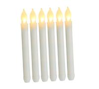 DIYEAH Candles Lights Taper Flameless Battery Operated and White LED Candle 6pcs Plastic Flickering Holiday Romantic for Wedding Decor Atmosphere
