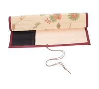 DIYEAH Canvas Bamboo Paint Brush Holder Roll-up Pouch with 9 Pockets for Artists and Watercolor Painters - Japanese Style Retro Calligraphy Brush Organizer for Travel and Studio Use