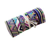 DIYEAH Canvas Pencil Roll Bag National Style Pouch for Drawing Pencils and Portable Storage for Artists for School and Travel Use