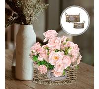 DIYEAH Canvas Storage Baskets and Planter Pots for Indoor Plants and Artificial Flowers, 2Pcs Woven Rectangular Containers Lid for Pantry and Front Door Decor
