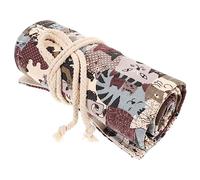 DIYEAH Canvas up Pencil Bag Large Capacity Pencil Wrap Storage Pouch Skin-Friendly Hand-Made Canvas Students Artists