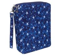 DIYEAH Capacity Zippered Pencil Case with Multi Slot Organizer Durable PU Star Pattern Stationery Bag with Handle for Markers Pens Makeup Brushes Suitable for Students Artists and Office