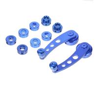 DIYEAH Car Window Crank Handle Aluminum Alloy Set Blue Universal | Left and Right Winder Pair, Three Adapters with Clips and Hardware, for Manual Regulator Shaft