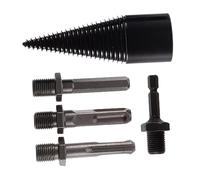 DIYEAH Carbon Steel Wood Drill Bit with Interchangeable Handles Firewood Splitter Cones for Woodworking Impact Resistant Log Drill Bits Labor Saving