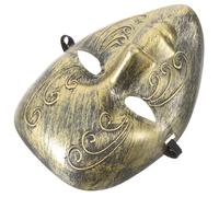 DIYEAH Carnival Mask Party Full Face Mask in Golden Plastic with Sturdy Texture and Comfortable Fit for Masquerade Events