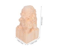 DIYEAH Carved Lion Head Wood Finial Post Caps European Style Newel Post Decor for Porch Railings and Balusters Decorative Solid Wood Craft Toppers Symbolizing Strength and Nobility