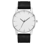 DIYEAH Casual Wristwatches Men Big Dial Quartz Minimalist Analog Pu Leather Strap Suitable for Work and Leisure