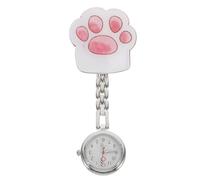 DIYEAH Cat Alloy Glass Steel Pink Stainless Pocket Paw Watch | Number Dial Lovely Creative Style Accurate Timing Movement Hospital Use for Nurses and Doctors