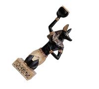 DIYEAH Cat Candlestick Anubis Resin Candle Holder Ancient Egypt Style Black with Artistic Ornamental Design for Mantle Or Tabletop Decoration