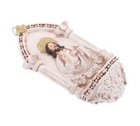 DIYEAH Catholic Holy Water Font Wall Plaque Sacred Heart of Jesus Resin Religious Sculpture for Home Chapel Entrance Decorative Ornament Suitable for First Communion Confirmation Family