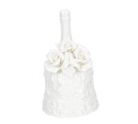 DIYEAH Ceramic Hand Bell with Crisp Sound Retro Dinner Bell for Desktop Ornament or Bar Use for Customer Serving and Home Decor