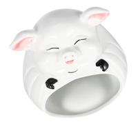 DIYEAH Ceramic Hedgehog Hideout and Guinea Pig House with Adorable Animal Shape, Portable Small Pet Hideout Providing Private Space for Home and School Use, White Ceramic Lovely Guinea