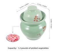 DIYEAH Ceramic Pickle Jar with Lid 1.2lb Sealed Pickle Storage Container Traditional Chinese Style Kitchen Food Jar for Fermented Vegetables and Grain Preservation