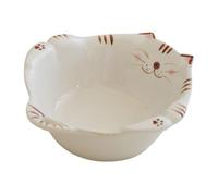 DIYEAH Ceramic Salad Bowl for Dining Room and Hotel Use, Adorable White Ceramic Bowl Practical to Use and Easy to Clean, for Rice, Noodle, and Fruit Serving