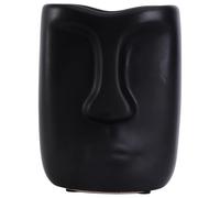 DIYEAH Ceramic Vase Black Small Human Face Flower Pot Succulent Planter Creative Desktop Ornament for Living Room Home Decoration