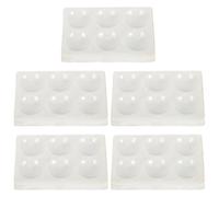DIYEAH Chemical Testing Porcelain Spot Reaction Plate Ceramic 6 Holes Pack of 5 for Laboratory Use