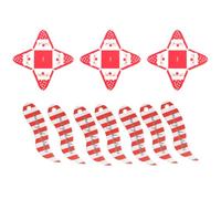 DIYEAH Christmas Candy Boxes 50pcs Set for Party Treats Pyramid Shaped Red Paper Gift Boxes with Straps and Tags for Christmas Party and New Year Celebrations