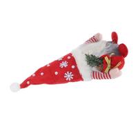 DIYEAH Christmas Gnome Ornament with Fabric and Artificial Fur Material, Red Cute Dwarf Decoration for Christmas and Office, Compact Size to Strengthen Festive Atmosphere and Decorate