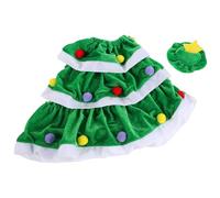 DIYEAH Christmas Porch Goose Outfit Set with Green Coat and Hat, Large 3-Layer Winter Costume for 26cm Neck, 40.5cm Back Lawn Goose Statue Holiday Party and Outdoor Decoration