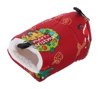 DIYEAH Christmas Print Winter Warm Bird Bed for Cage Cozy Thick Cotton Parrot Nest Hut with Dual Hooks Snuggle Sack for Budgies Cockatiels Conures Lovebirds Pets