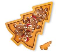 DIYEAH Christmas Tree Shaped Wood Serving Tray Multi-Compartment for Snacks, Dry Fruits, and Appetizers, Holiday Seasoning Dish and Dessert Plate for Restaurant and Home