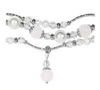 DIYEAH Colored Crystal Pearl Agate Watch Strap Replacement Band for Durable Three Chain Bracelet Design Comfortable Fit for Gift Giving