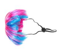 DIYEAH Colorful Bob-style Curly Pet Wig Headpiece with Bangs for Cats and Dogs, Festival Dog Wig Headdress for Halloween and Christmas Costume Accessories