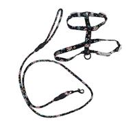 DIYEAH Comfortable Adjustable Cat Harness with Cotton Strap Lightweight Pet Traction Leash for Indoor and Outdoor Walking Black